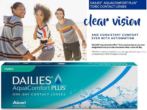 Dailies Aquacomfort plus Toric contact lenses